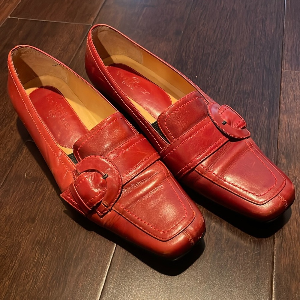 VINTAGE Tihany Bogota leather red flats